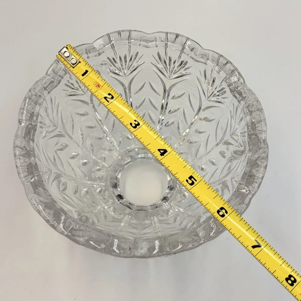 Fairy Lamp  Fifth‎ Avenue Portico Pattern Candle Holder Crystal Clear 9.25